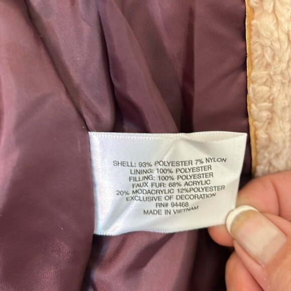 St.John’s Bay burgundy zip down parka with detachable hood 2X two front pockets - Picture 4 of 10